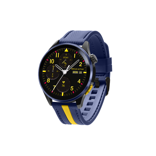 Reflex Active Venture R 400 AMOLED GPS Blue and Yellow Smart Calling Watch - RA54-2234