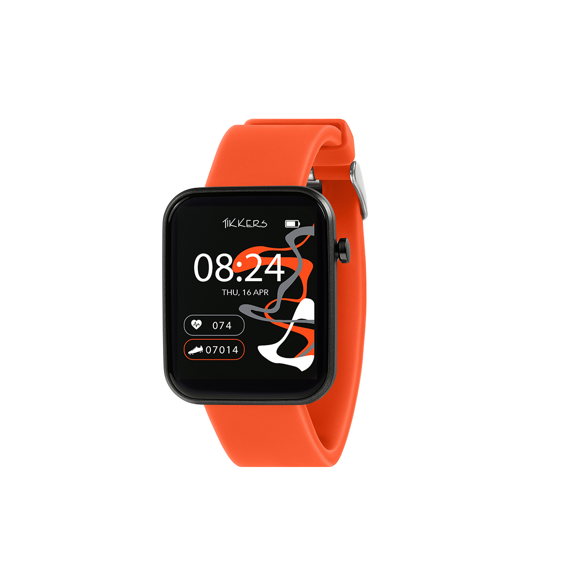 Tikkers Smart Series 13 Orange Silicone Strap Smart Watch - TKS13-0027