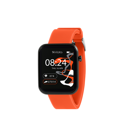Tikkers Smart Series 13 Orange Silicone Strap Smart Watch - TKS13-0027