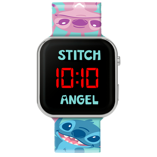 Stitch & Angel Printed New LED Girls Watch - LAS4197