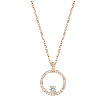 Liu Jo rosegold circle pendant - LJ2524