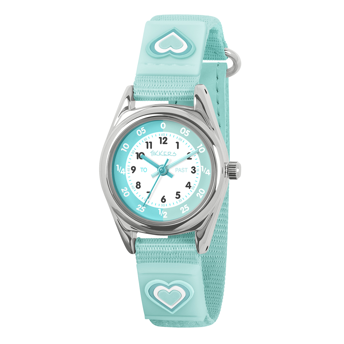 Tikkers Aqua Heart Strap Time Teacher Girls Watch - ATK1094
