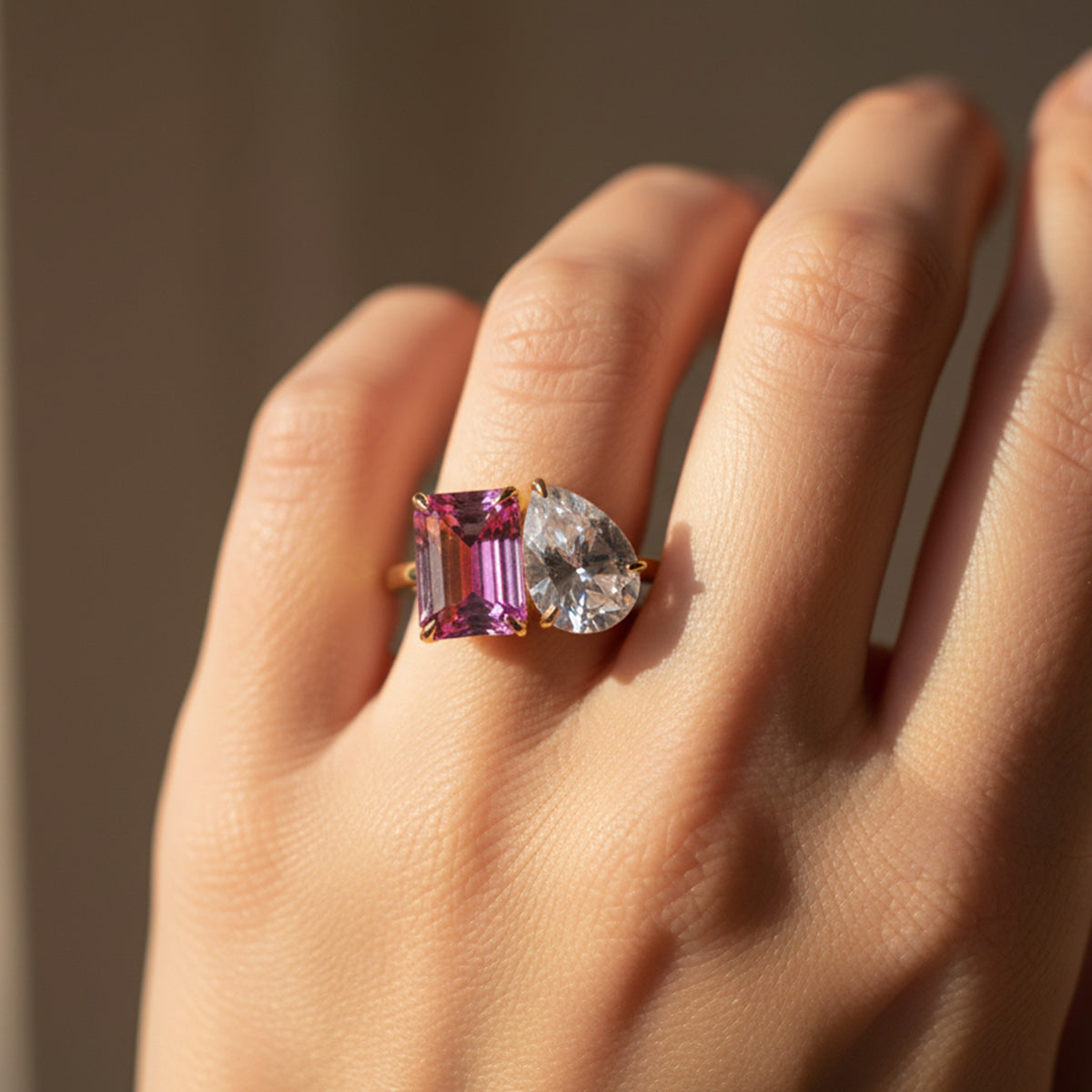 Liu Jo pink charm gold ring - LJ2551
