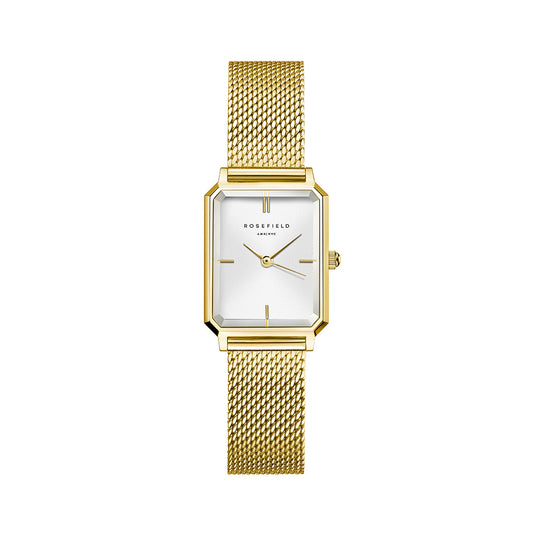 Rosefield The Octagon XS Mesh White Gold - OWGMG-O73