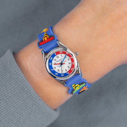 Tikkers 3D Racing Car Blue Silicone Strap Watch - ATK1096