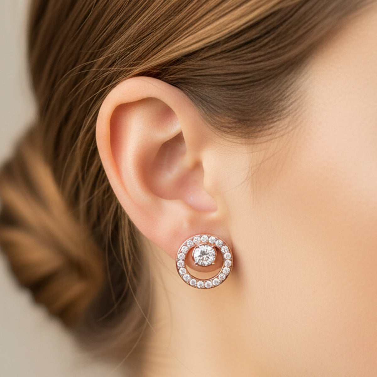 Liu Jo rosegold circle studs - LJ2525