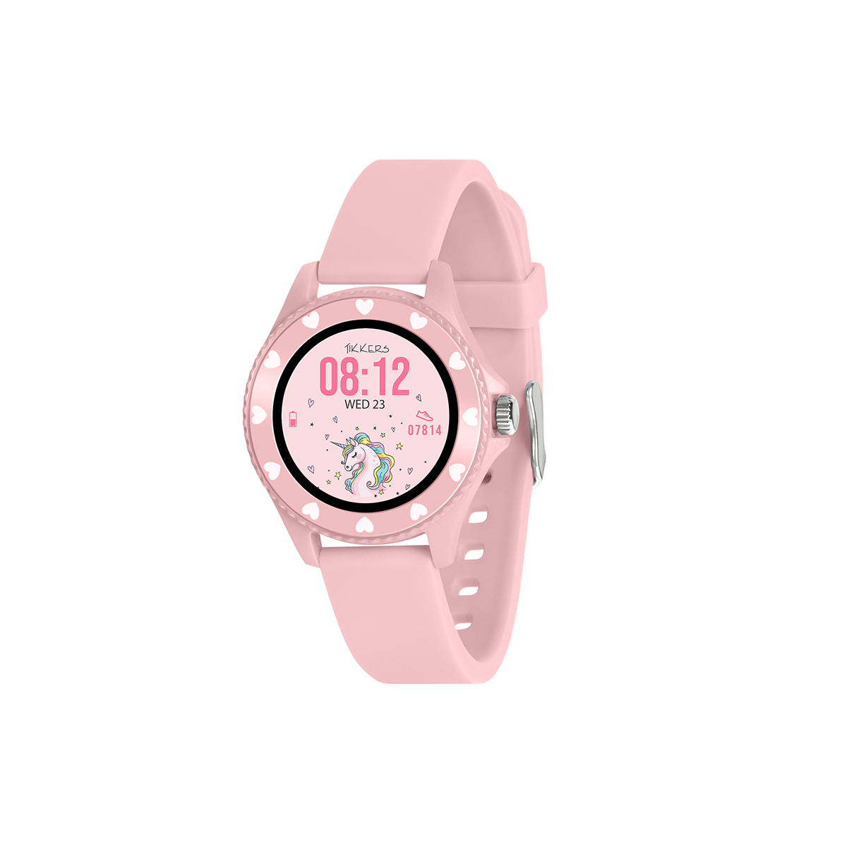 Tikkers Smart Series 34 Pink Silicone Strap Smart Watch - TKS34-0022