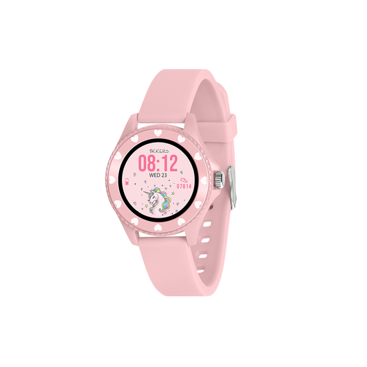 Tikkers Smart Series 34 Pink Silicone Strap Smart Watch - TKS34-0022