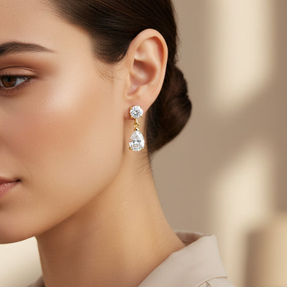 Liu Jo crystal drop dangle earring - gold - LJ2587