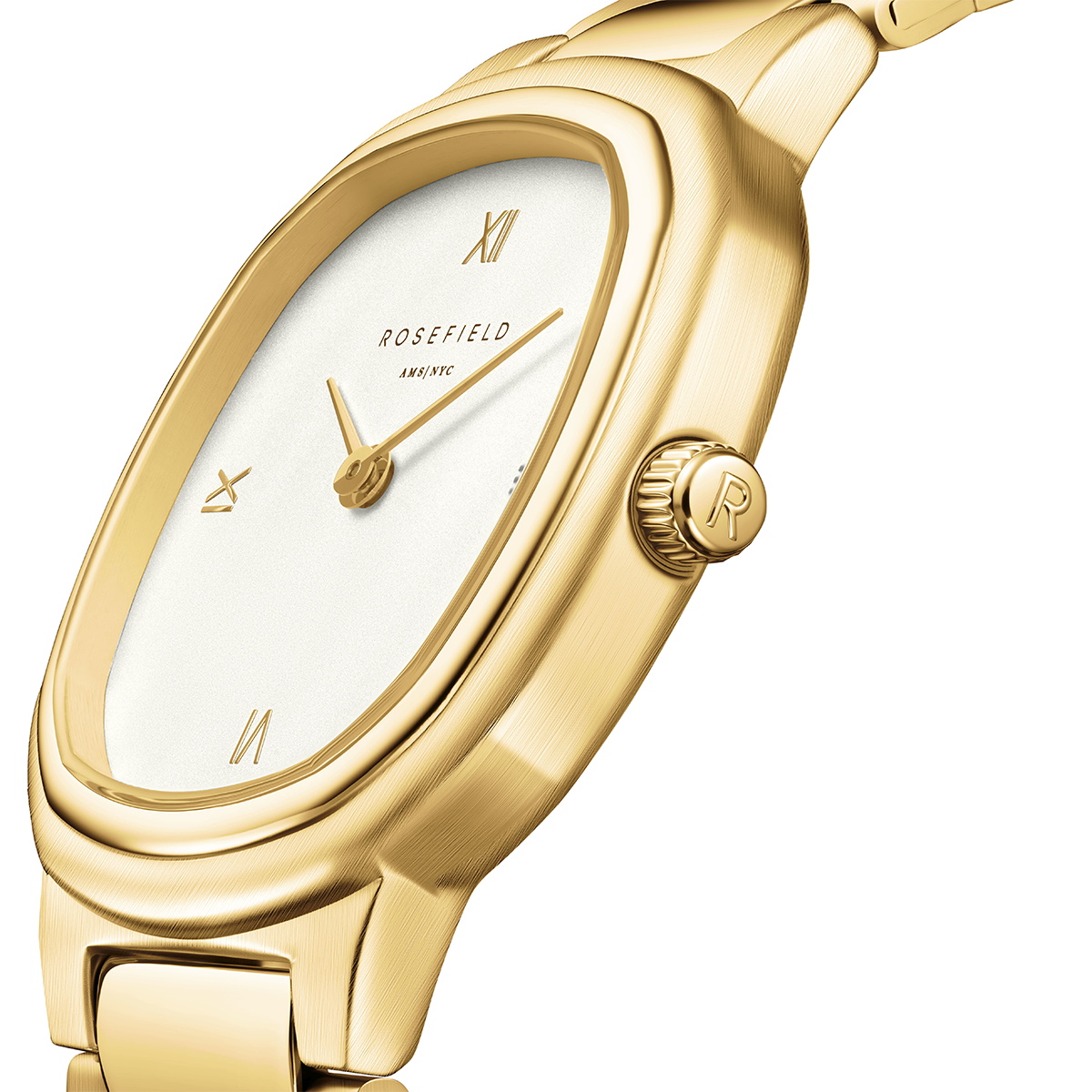 Rosefield Gaia Roman Indexes Gold / Cilinder Steel Strap Matte & Shine Gold - ORCGSG-OR01