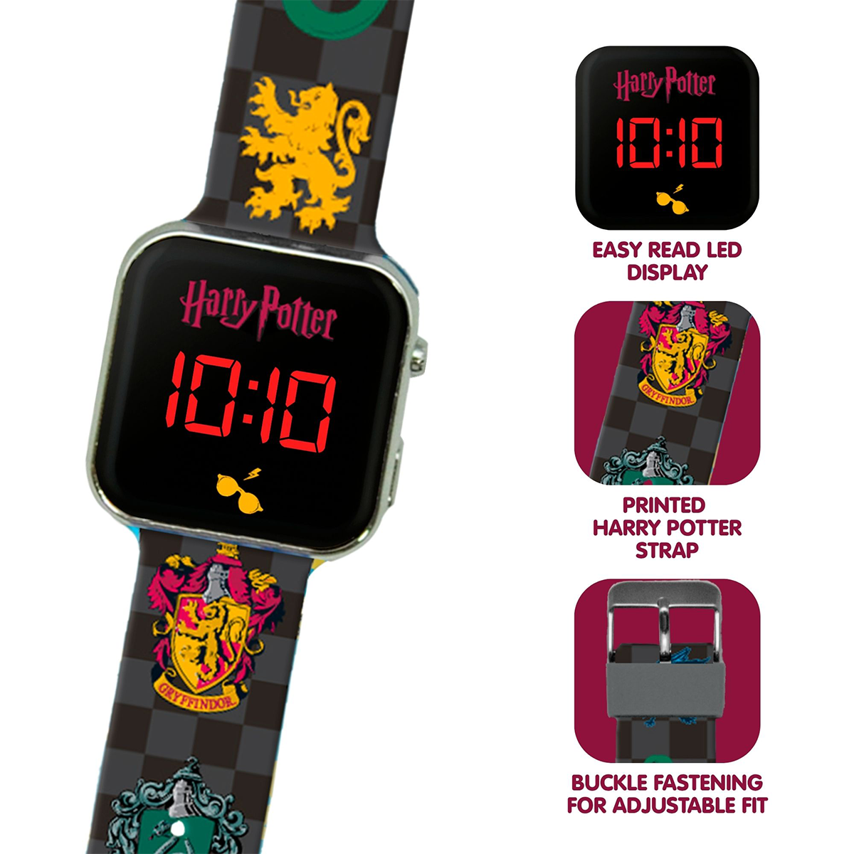 Harry Potter Black Printed Strap LED Watch - HP4118