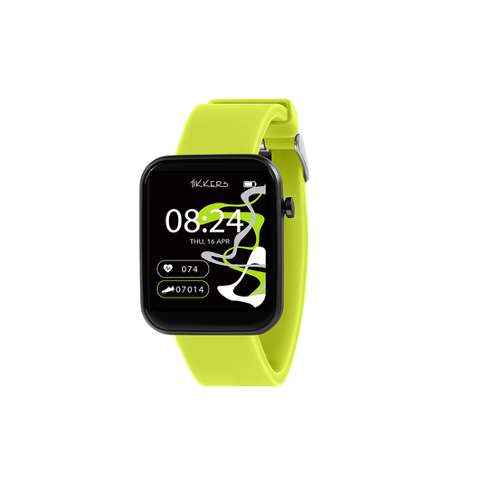 Tikkers Smart Series 13 Green Silicone Strap Smart Watch - TKS13-0026
