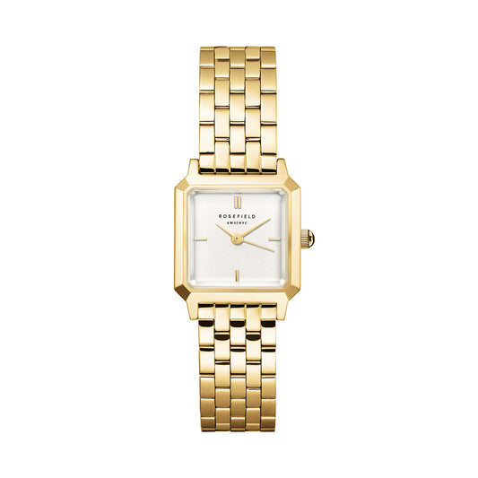 Rosefield The Boxelle White Dial Gold Steel - BWGSG-B01