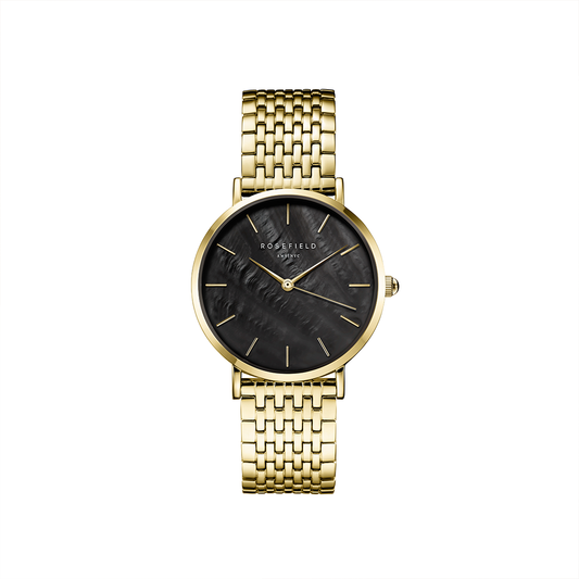 Rosefield Upper East Side Black MOP Steel Gold - UBGSG-U35