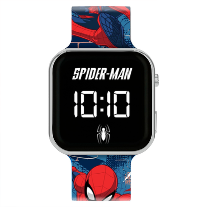 Spiderman LED Display Watch with Silicone Character Strap for Kids - SPD7101