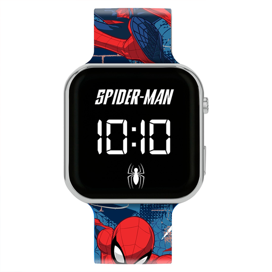 Spiderman LED Display Watch with Silicone Character Strap for Kids - SPD7101