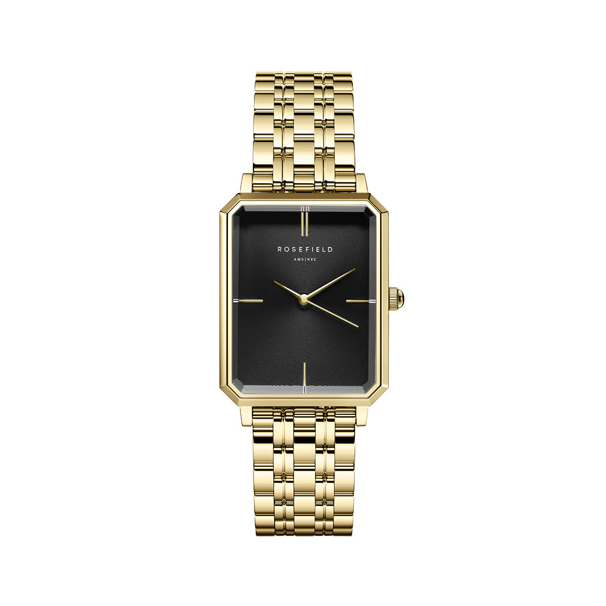 Rosefield Octagon Black Sunray Steel Gold - OBSSG-O47