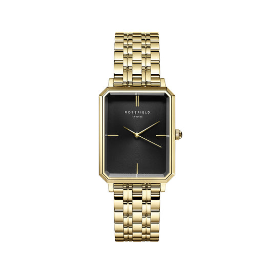 Rosefield Octagon Black Sunray Steel Gold - OBSSG-O47