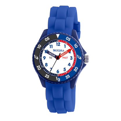 Tikkers Kids Blue & Black Silicone Time Teacher Boys Watch - ATK1088