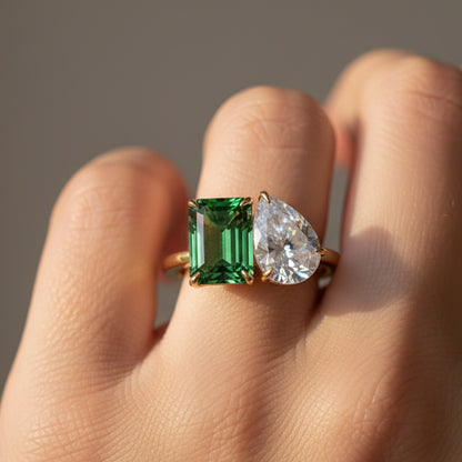 Liu Jo Green charm gold ring - LJ2554