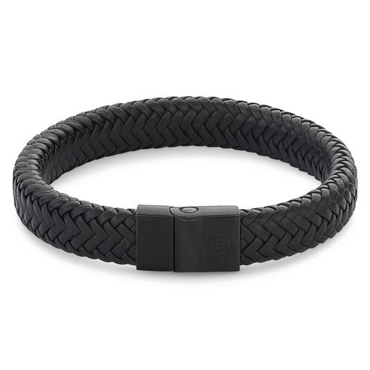 Full Metal Herringbone Black Black Bracelet - RR-M0020-B