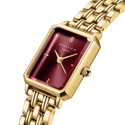 Rosefield Octagon XS Burgundy Sunray Steel Gold - OBGSG-O83