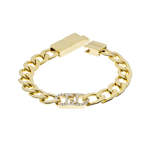 Liu Jo Monogram Gold Chained Bracelet - LJ2642