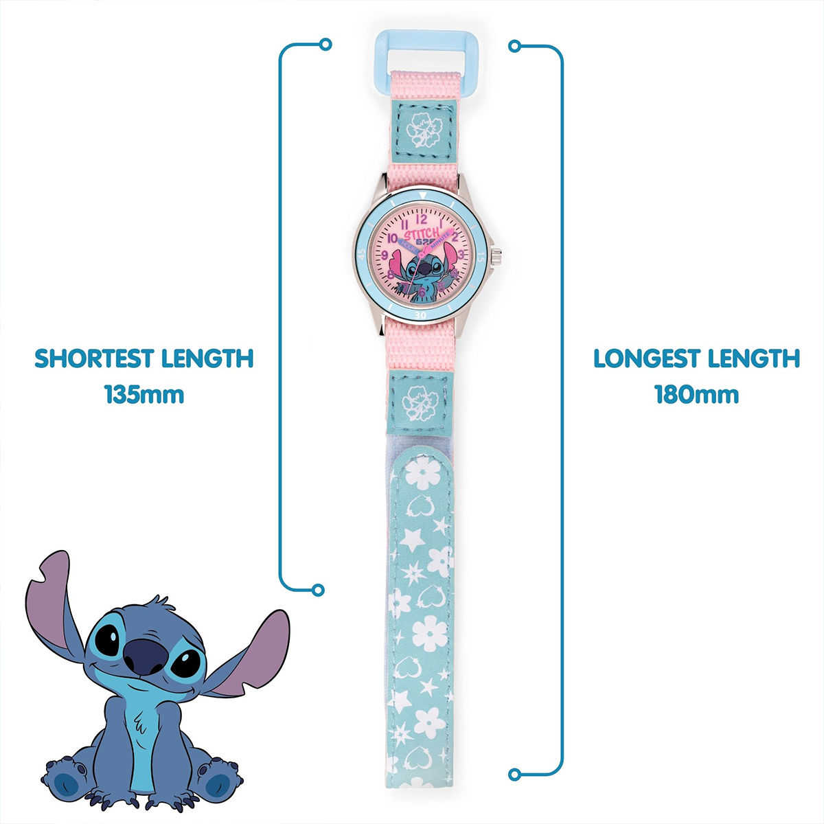Lilo & Stitch Time Teacher Dial Quartz Watch with Silicone Character Strap for Kids - LAS5099