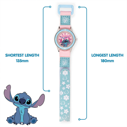 Lilo & Stitch Time Teacher Dial Quartz Watch with Silicone Character Strap for Kids - LAS5099