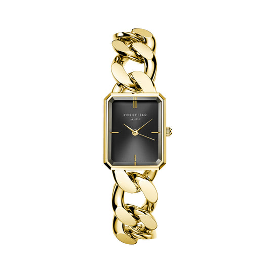 Rosefield The Octagon XS Chain Watch Studio Edition Black Gold - SBGSG-O57