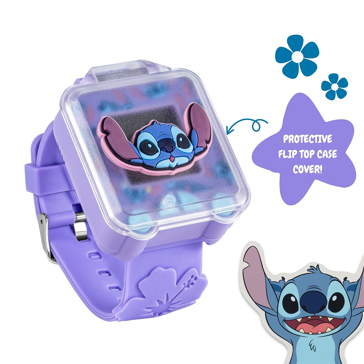 Lilo & Stitch Purple 3D Strap Purple Learning Watch - LAS4162