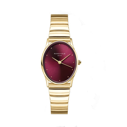 Rosefield Oval Burgundy Half-moon Steel Gold - OVGSG-OV15