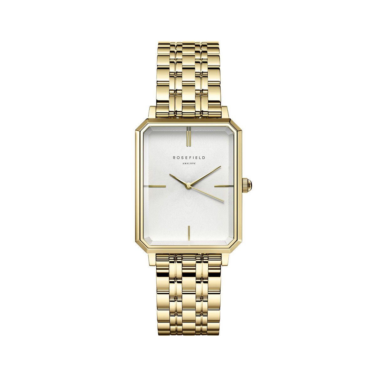 Rosefield Octagon White  Sunray  Steel Gold - OCWSG-O40