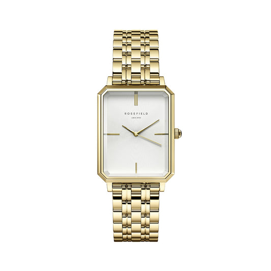 Rosefield Octagon White  Sunray  Steel Gold - OCWSG-O40