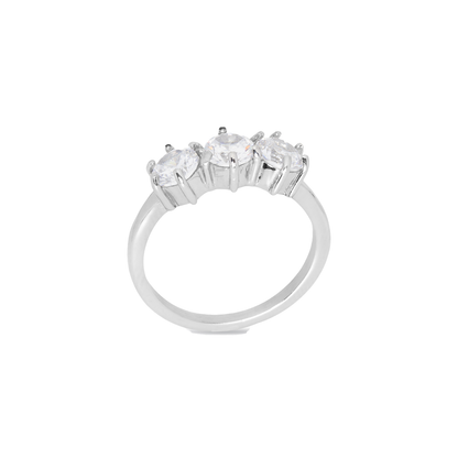 Liu Jo three crystal silver ring - LJ2575