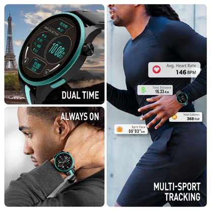Reflex Active Venture R 400 AMOLED GPS Black and Green Smart Calling Watch - RA54-2232