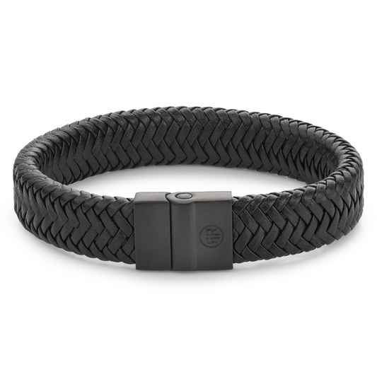 Full Metal Plaid Black Black Bracelet - RR-M0033-B