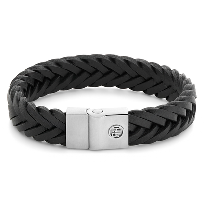 Full Metal Premium Braided Black Bracelet - RR-M0052-S