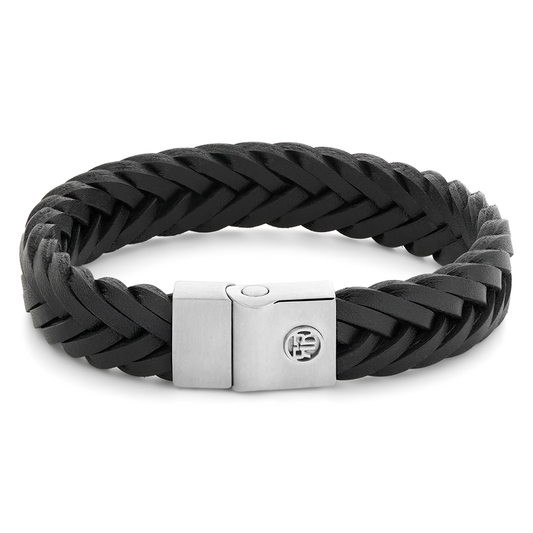 Full Metal Premium Braided Black Bracelet - RR-M0052-S