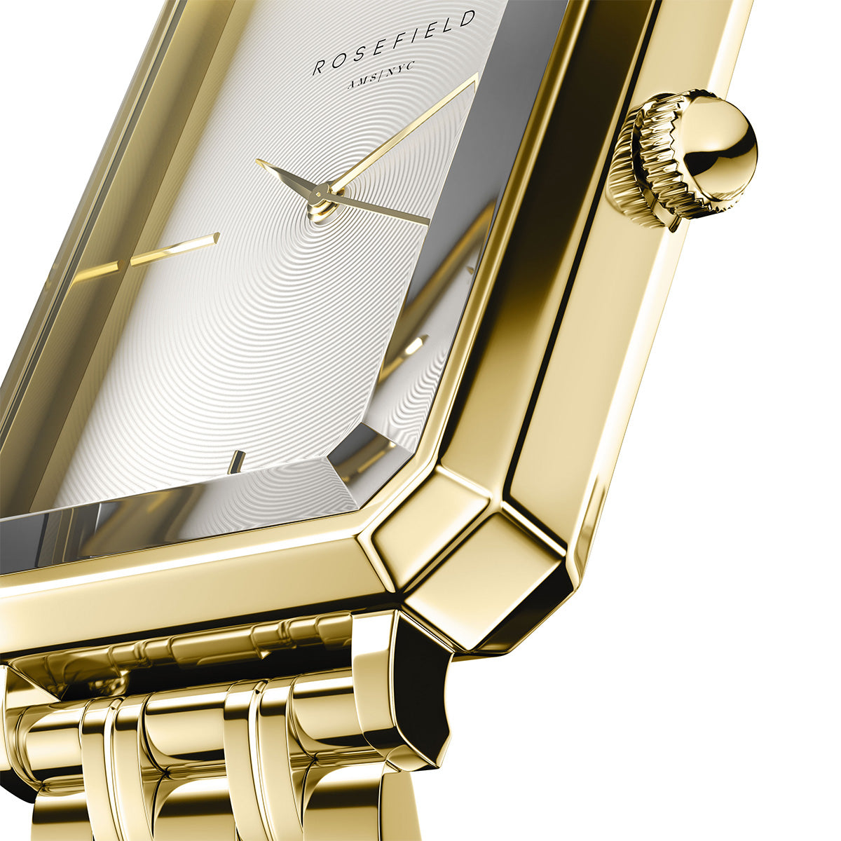 Rosefield Octagon White  Sunray  Steel Gold - OCWSG-O40