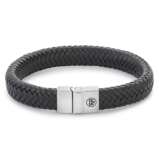 Full Metal Herringbone Black Matt Bracelet - RR-M0019-S