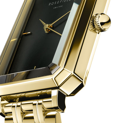 Rosefield Octagon Black Sunray Steel Gold - OBSSG-O47