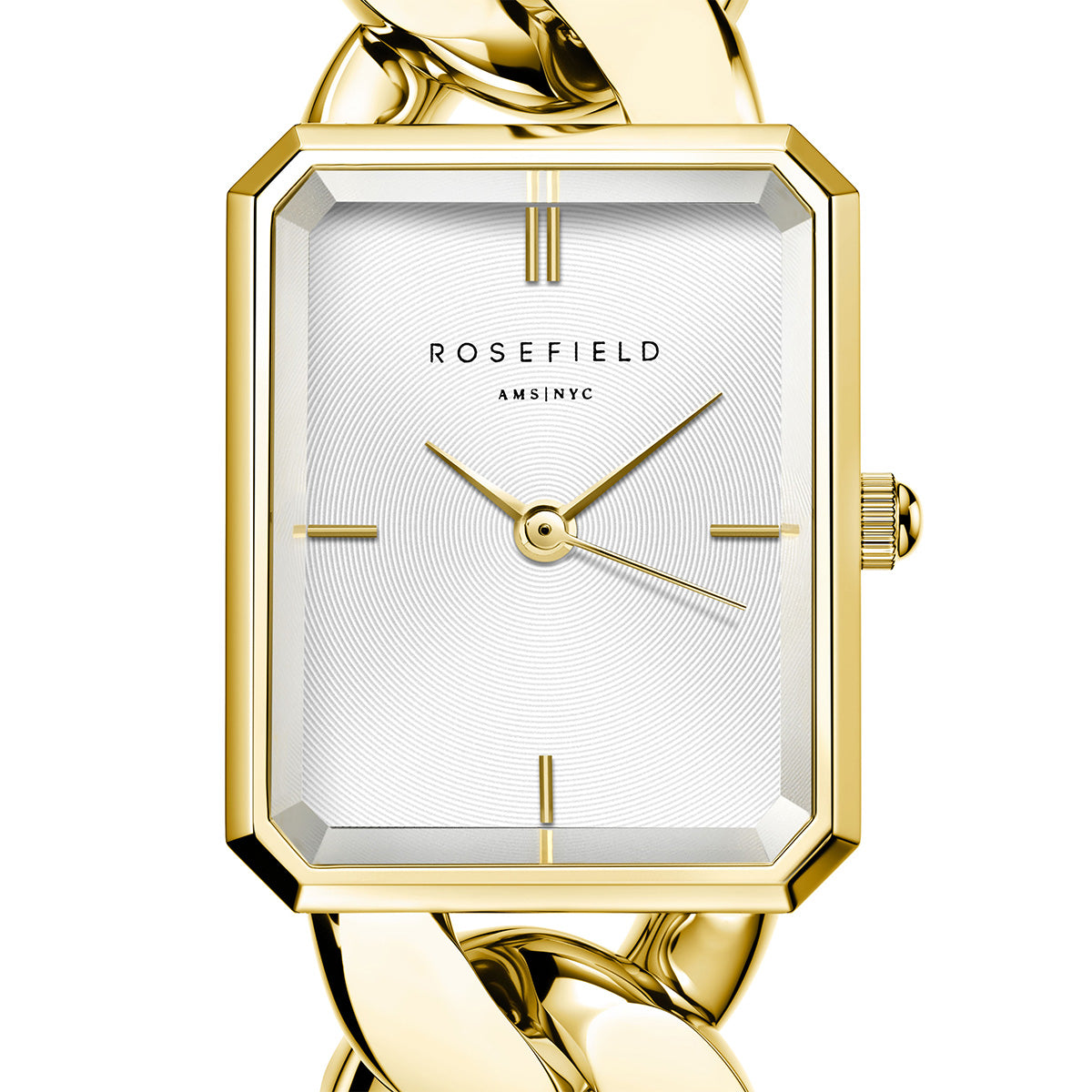 Rosefield The Octagon XS Chain Watch Studio Edition White Gold - SWGSG-O55