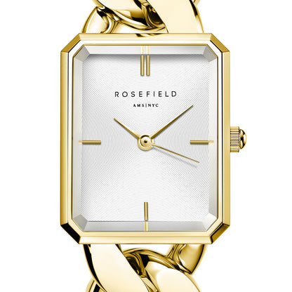 Rosefield The Octagon XS Chain Watch Studio Edition White Gold - SWGSG-O55