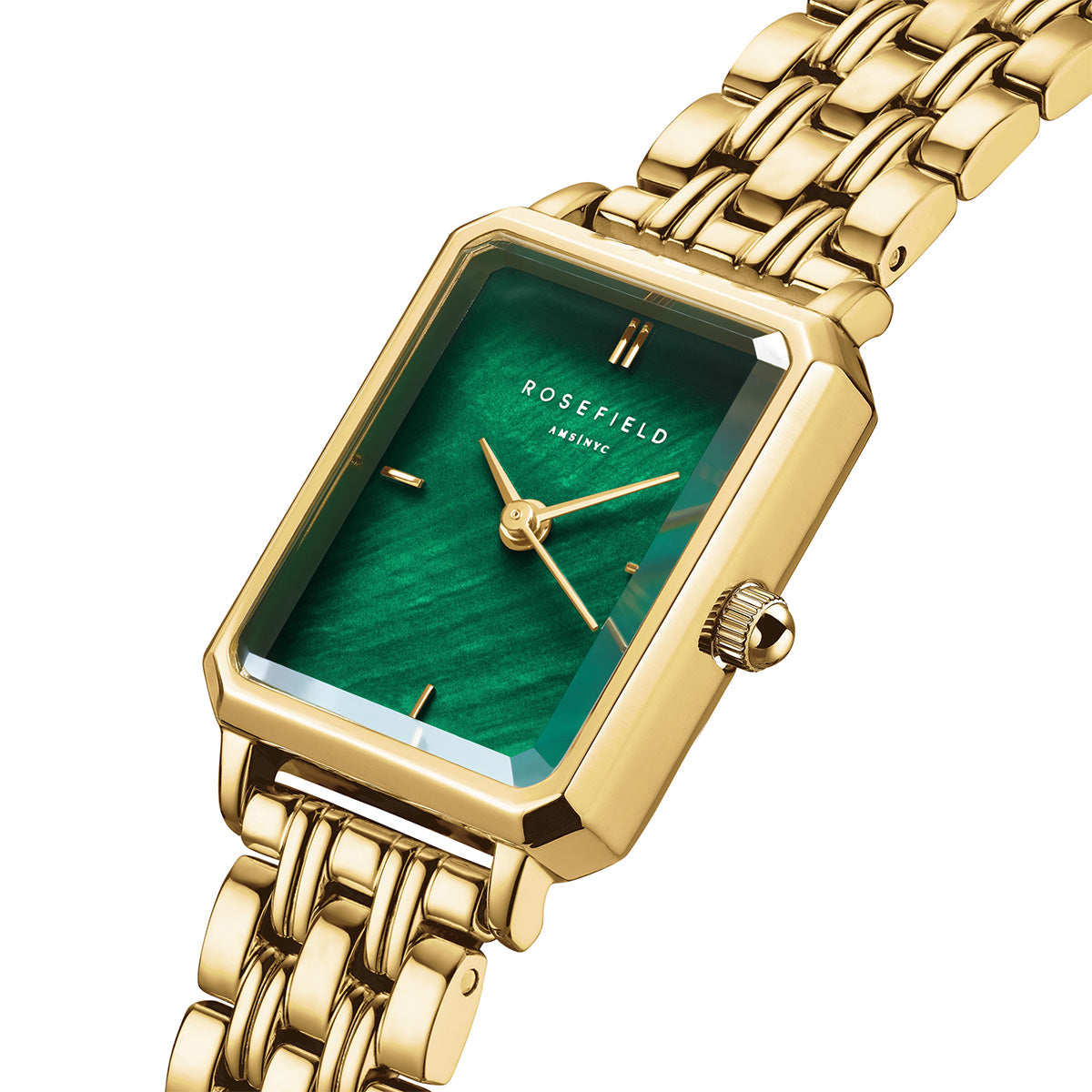 Rosefield Octagon XS Emerald Steel Gold - OEGSG-O79