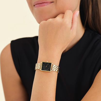 Rosefield Boxy XS Black Steel Gold - QMBG-Q025