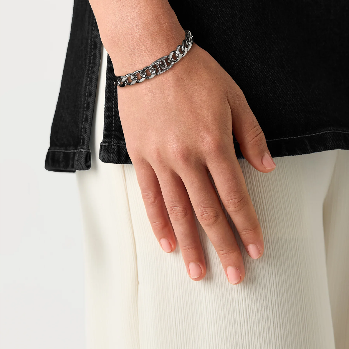 Liu Jo Monogram Silver Chained Bracelet - LJ2640
