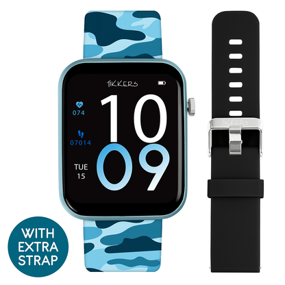 Tikkers Smart Series 13 - Printed Blue Camo Smart Watch & Interchangeable Strap TKS13-0035-SET - TKS13-0035-SET