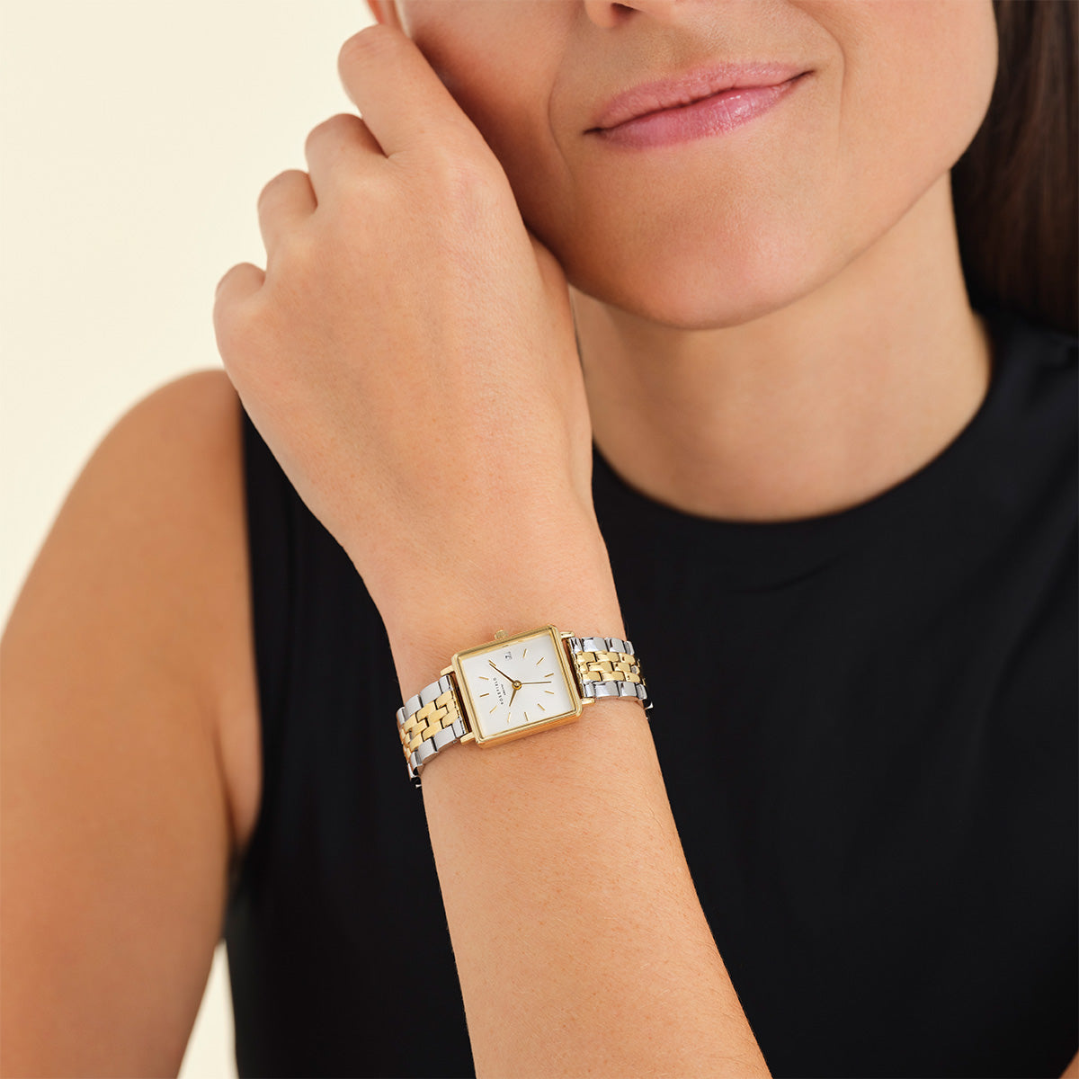 Rosefield Boxy XS White Sunray Steel Silver Gold Duo - QMWSSG-Q023