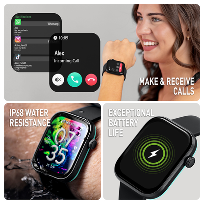 Reflex Active Spectra S 300 Lite AMOLED Smart Aluminium Charcoal Strap Calling Watch - RA40-2221